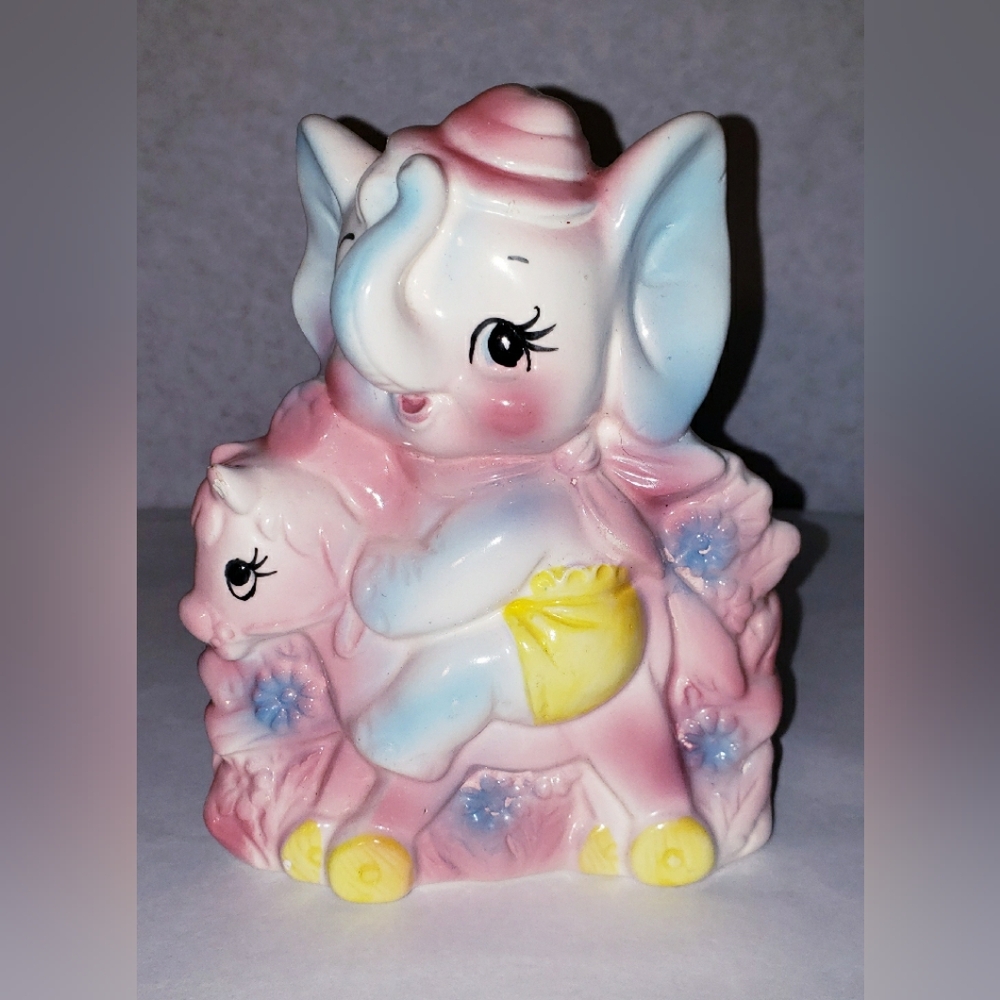 Vintage Pink Elephant Figurine